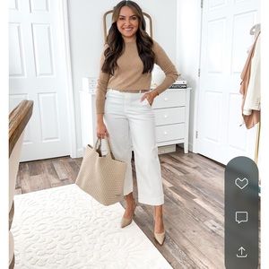 Spanx Stretch Twill Cropped Wide Leg white Pant Size: small